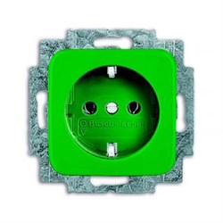 Розетка SCHUKO 16А 250В с защитными шторками, серия Reflex SI, цвет зеленый - фото 113481