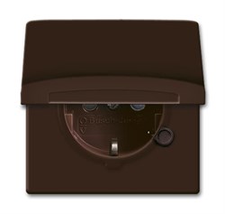 Розетка SCHUKO, 16А 250В, с крышкой, с защитными шторками, уплотнительное кольцо в комплекте, серия Allwetter44, IP44, цвет коричнев - фото 113514