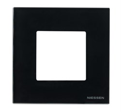 Рамка 1-постовая, 2-модульная, серия Zenit, стекло чёрное - фото 117029