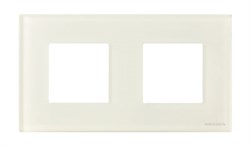Рамка 2-постовая, серия Zenit, стекло белое - фото 117048