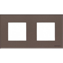 Рамка 2-постовая, 2-модульная, серия Zenit, стекло Кофейное - фото 117049