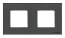 Рамка 2-постовая, 2-модульная, серия Zenit, стекло Графит - фото 117050