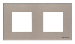 Рамка 2-постовая, 2-модульная, серия Zenit, стекло Брызги шампанского - фото 117051