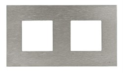 Рамка 2-постовая, серия Zenit, натуральная сталь - фото 117055