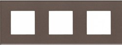 Рамка 3-постовая, 2-модульная, серия Zenit, стекло Кофейное - фото 117064