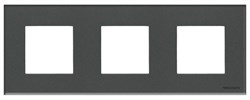 Рамка 3-постовая, 2-модульная, серия Zenit, стекло Графит - фото 117065