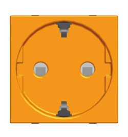 Розетка SCHUKO с заземлением для специальных сетей, со шторками, 16А / 250В, серия Zenit, цвет оранжевый - фото 117145