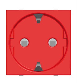 Розетка SCHUKO с заземлением для специальных сетей, со шторками, 16А / 250В, серия Zenit, цвет красный - фото 117149