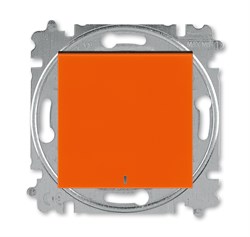 Переключатель одноклавишный с подсветкой ABB Levit ориентационная оранжевый / дымчатый чёрный - фото 118270