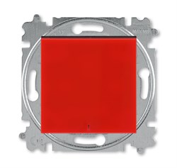 Переключатель одноклавишный с подсветкой ABB Levit контрольная красный / дымчатый чёрный - фото 118319