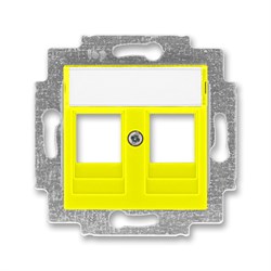 Накладка с суппортом ABB Levit для информационных разъёмов жёлтый - фото 118349