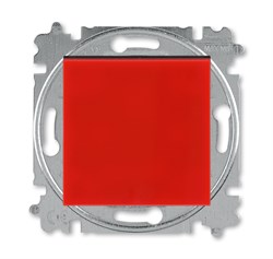 Выключатель кнопочный одноклавишный ABB Levit красный / дымчатый чёрный - фото 118419