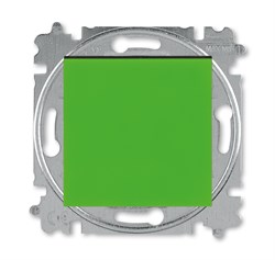 Выключатель одноклавишный ABB Levit зелёный / дымчатый чёрный - фото 118475