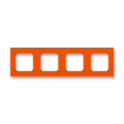 Рамка ABB Levit 4 поста оранжевый / дымчатый чёрный - фото 118692
