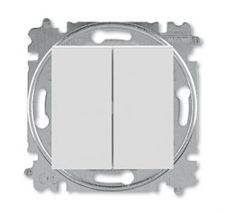 Переключатель и кнопка с перекидным контактом ABB Levit серый / белый - фото 118777
