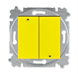 Выключатель жалюзи двухклавишный ABB Levit без фиксации клавиш жёлтый / дымчатый чёрный - фото 119006