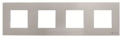 Рамка 3-постовая, (2+2+2+2)-модульная, базовая, серия Zenit, цвет серебристый - фото 119246