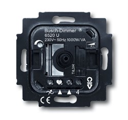 Механизм светорегулятора Busch-Dimmer для ламп накаливания и НВ галогенных ламп с индуктивным трансформатором, поворотный, 200-700 В - фото 119644