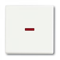 Клавиша для механизма 1-клавишного выключателя/переключателя/кнопки с красной линзой, серия Future/Axcent/Carat/Династия, цвет альпи - фото 124949