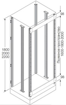 Стойки каркаса(4 шт)+промежуточные(2шт) для установки ячеек H=2200мм - фото 131918