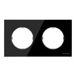 Рамка 2-постовая, серия SKY Moon, цвет стекло чёрное - фото 137850