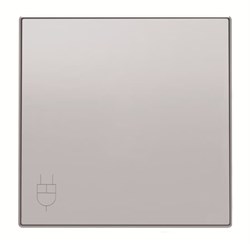 Накладка розетки с крышкой, серия SKY, цвет серебряный - фото 142392