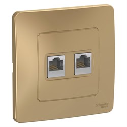 BLANCA С/У РОЗЕТКА двойная компьютерная RJ45, кат.5E,ТИТАН - фото 148344