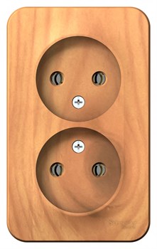 BLANCA О/У РОЗЕТКА двойная без заземления без шторок, 16А, 250В, ЯСЕНЬ - фото 148406