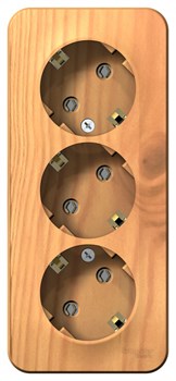 BLANCA О/У РОЗЕТКА 3-я с заземлением без шторок ИЗОЛ.ПЛ.,16А, 250В, ЯСЕНЬ - фото 148572