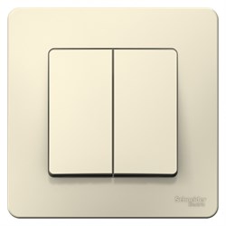 BLANCA С/У 2-клавишный ПЕРЕКЛЮЧАТЕЛЬ (cх.6+6), 10А, 250B, МОЛОЧНЫЙ - фото 149148