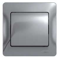 GLOSSA 1-клавишный ВЫКЛЮЧАТЕЛЬ, сх.1, 10АХ, в сборе, АЛЮМИНИЙ - фото 150672