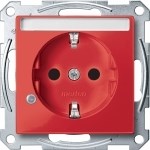 MERTEN МЕХАНИЗМ роз. д/спец.сетей с полем д/надп.индик. РУБИНОВЫЙ, QF SM - фото 154672