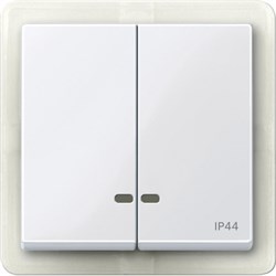 MERTEN КЛАВИША двойная с окошком д/световой индикации IP44,АКТИВНЫЙ БЕЛЫЙ, SM - фото 155734