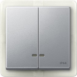 MERTEN КЛАВИША двойная с окошком д/световой индикации IP44,АЛЮМИНИЙ, SM - фото 155752