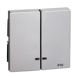 MERTEN КЛАВИША двойная с окошком д/световой индикации IP44,АЛЮМИНИЙ, SM - фото 155753