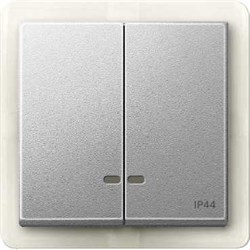 MERTEN КЛАВИША двойная с окошком д/световой индикации IP44,АЛЮМИНИЙ, SM - фото 155755