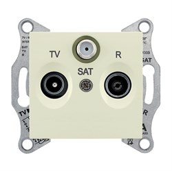 SEDNA TV/R/SAT РОЗЕТКА проходная, 8dB, БЕЖЕВЫЙ - фото 162263