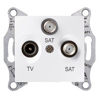 SEDNA TV/SAT/SAT РОЗЕТКА оконечная, 1dB, БЕЛЫЙ - фото 162326