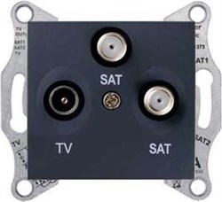 SEDNA TV/SAT/SAT РОЗЕТКА оконечная, 1dB, ГРАФИТ - фото 162344