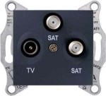 SEDNA TV/SAT/SAT РОЗЕТКА оконечная, 1dB, ГРАФИТ - фото 162345
