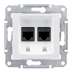 SEDNA РОЗЕТКА КОМПЬЮТЕРНАЯ RJ45, двойная, кат. 5е, экр. STP, БЕЛЫЙ - фото 162502