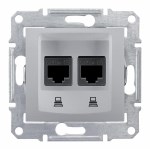 SEDNA РОЗЕТКА КОМПЬЮТЕРНАЯ RJ45, двойная, кат. 5е, экр. STP, АЛЮМИНИЙ - фото 162513