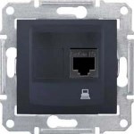 SEDNA РОЗЕТКА КОМПЬЮТЕРНАЯ RJ45, одиночная, кат. 6, неэкр. UTP, ГРАФИТ - фото 162541