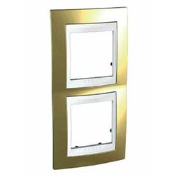 UNICA ХАМЕЛЕОН РАМКА 2-постовая, вертикальная, БЕЛЫЙ/ ЗОЛОТО - фото 165002