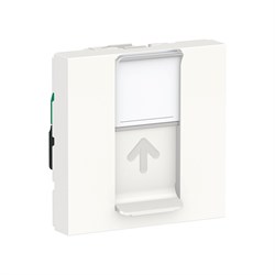 UNICA MODULAR розетка компьютерная, RJ45, одиночная, кат. 5е UTP, 2 модуля,белый - фото 166130