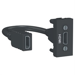 UNICA MODULAR розетка HDMI, 1 модуль, антрацит - фото 166180