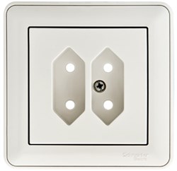 W59 РОЗЕТКА двойная под плоские вилки, 6А, в сборе, БЕЛЫЙ - фото 167815