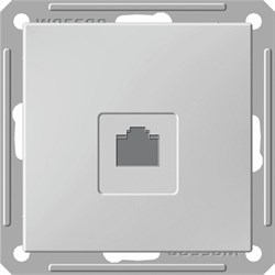 W59 РОЗЕТКА компьютерная RJ45 кат.5E, механизм, МАТОВЫЙ ХРОМ - фото 167849