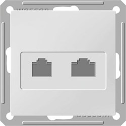 W59 РОЗЕТКА двойная RJ11+RJ45, 160В, 1А, кат.5E, механизм, ШАМПАНЬ - фото 167953