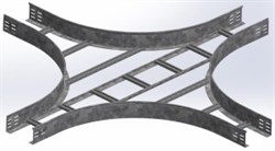 Крестообразный разветвитель для лестничного лотка НЛО 500х60х3000 радиус 600 мм, толщ. 1,5 мм, гор. цинк - фото 195806